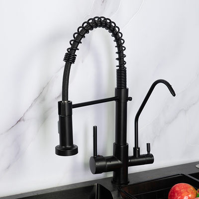 شیر آشپزخانه هوشمند سه طرفه 2.2 GPM 80 PSI سیاه و رنگ نیکل