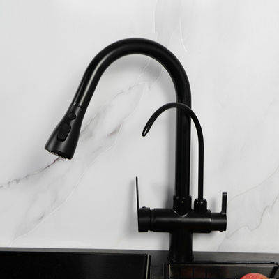 شیر آب آشامیدنی سه طرفه سیاه با آب فیلتر شده H410 XW225mm